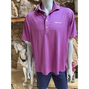 Ralph Lauren X RLX Pink Blue Golf Polo Short Sleeve Shirt Men’s Size XL